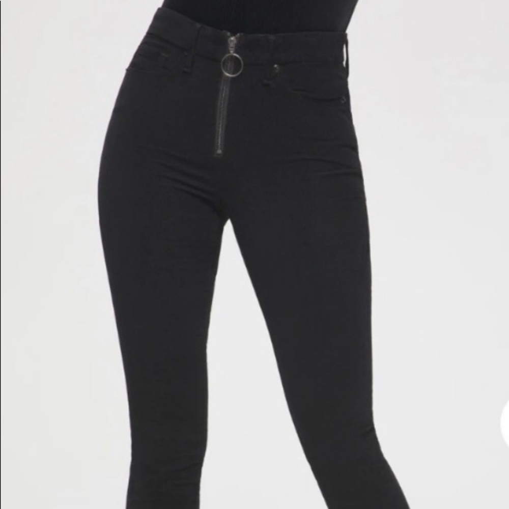 Good American Good Legs Black velvet zipper